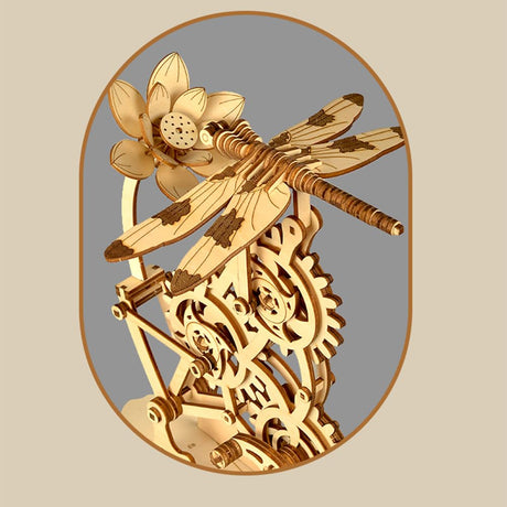 Aida & Hani Wooden Dragonfly Toy 3D Puzzle Toy Creative DIY Assembly Mechanical Wood with Mortise and Tenon Structure Jigsaw Toy Ornament Aida & Hani