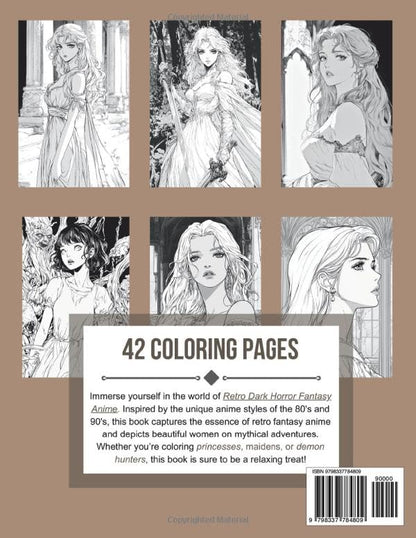 Anime Coloring Book: 80's Retro Fantasy Girls (Anime Coloring Books)