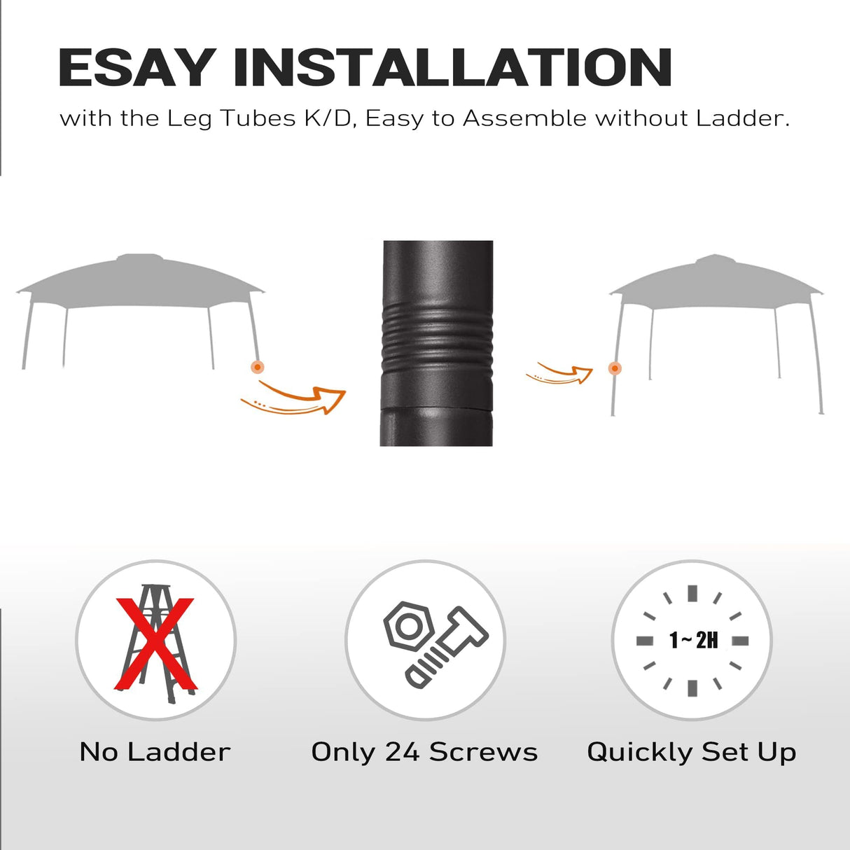 FAB BASED 10x12 Gazebo, Double Vent Canopy Gazebo for Outdoor with Privacy Netting, Easy Setup Patio Pavilion with Steel Frame Strong Legs for Lawn, Backyard, Deck (Ash Grey) FAB BASED