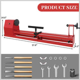 HAowosi Upgraded Wood Lathe 14" x 40", Power Wood Turning Lathe Adjustable 4 Speed 810/1180/1700/2480RPM, Benchtop Mini Wood Lathe with 5 Chisels for Woodworking HAowosi