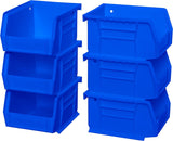 Akro-Mils 30210 AkroBins Plastic Storage Bins, Space-Saving Stackable Bins for Garage, Pantry, Craft Organization, 5" x 4" x 3", Blue, 6-Pack Akro-Mils
