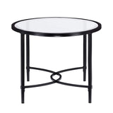SEI Furniture Quinton Metal/Glass Oval Cocktail Table - Black, 45 in x 25 in x 19 in SEI Furniture