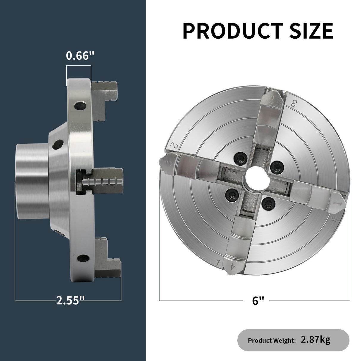 Wood Lathe Chuck 6 inch 4 Jaws Self-Centering Lathe Chucks Thread 1 x 8TPI Lathe Chuck,4 Jaw Chuck for Wood Lathe HAowosi