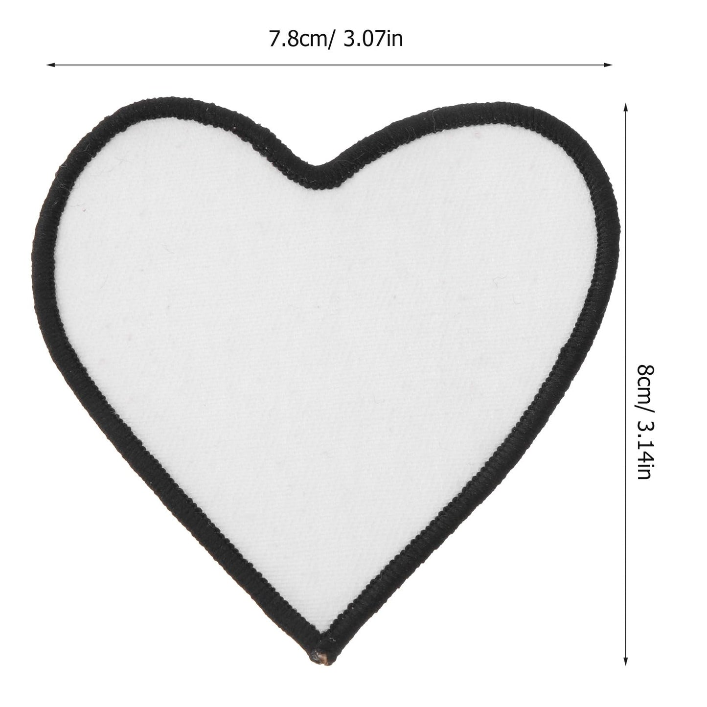 VILLCASE 10pcs Sublimation Iron-on Patches, Heart Shaped Blank Iron-on Fabric Patches, Heat Transfer Appliques, Fabric Repair Decorative Patches for Hats Clothes Jeans Backpacks