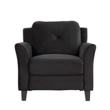 EMKK Chair Piece, Modern Button Tufted Sectional Couch Upholstered Sofa, Loveseat and Armchair,Living Room Furniture Sets, Black 1+2+3 seat EMKK