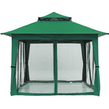 MASTERCANOPY Patio Gazebo Outdoor Pop Up Gazebo with Mesh Walls (Forest Green, 13x13) MASTERCANOPY