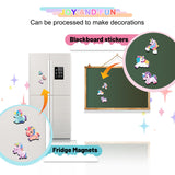DIY Unicorn Painting Kit - Arts & Craft Set with 6 Plaster Unicorn Mold Fridge Magnets, 6 Paint Pots, 2 Brushes & 1 Scraper, Used in Living Room, Canteen, Creative Gift for Girls Angerbaby