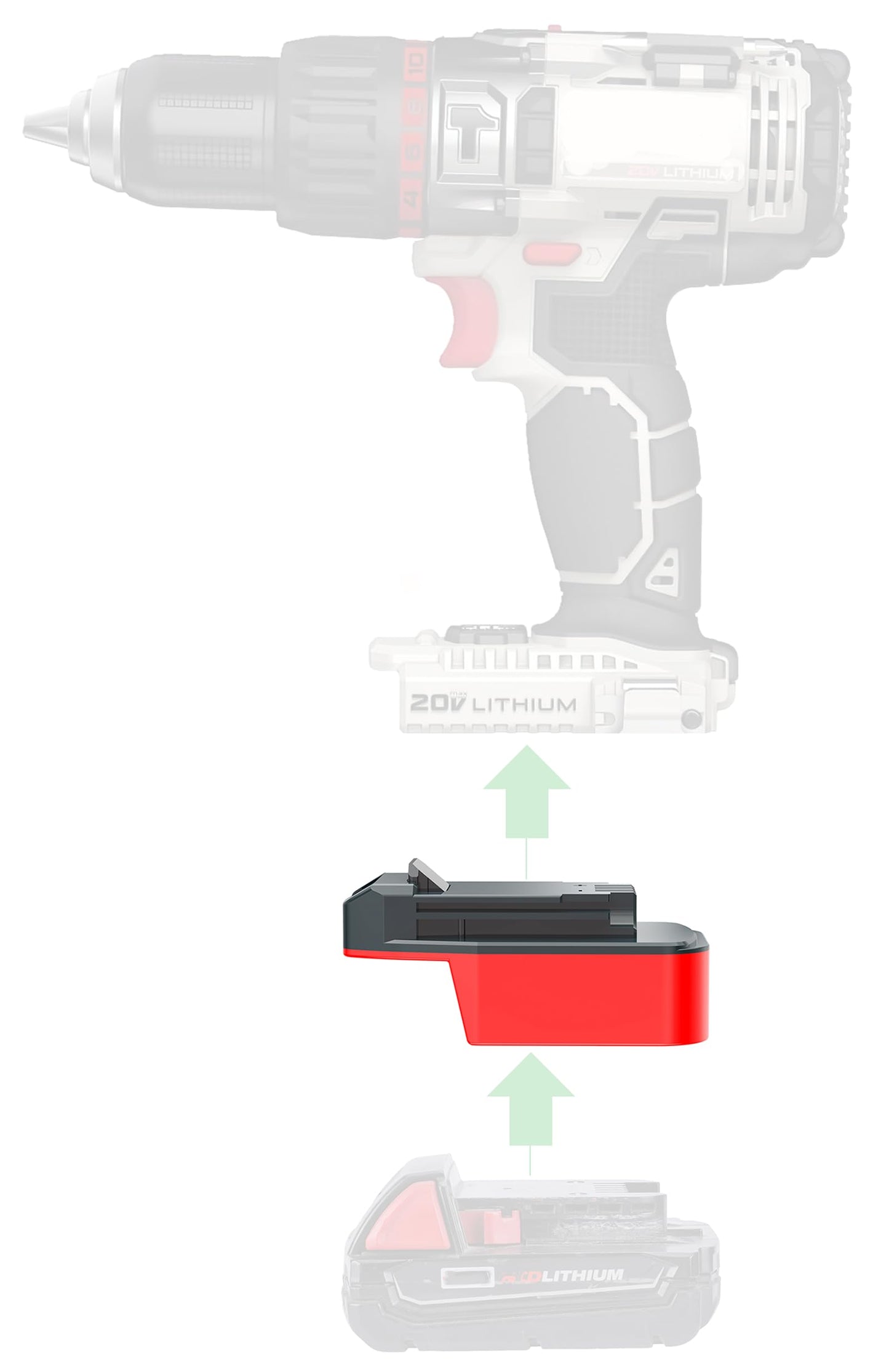 Adapter for Milwaukee M18 Slider Lithium Batteries Fits Porter Cable 20v MAX (Not 18v) Cordless Tools-Adapter Only - WoodArtSupply