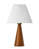 EDISHINE 13.58" Small Table Lamp, Wooden Base Nightstand Lamp, White Pleated Lampshade, Space-Saving Modern Bedside Lamp for Nursery Kids Room Bedroom Living Room, E26, ON-Off Button, Dark Rosewood EDISHINE