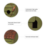 Glitzhome 18" H Green Window-Blinds Distressed Solid Wood Birdhouse for Outside Glitzhome