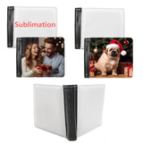 AiDiYGECO 5 pcs sublimation Wallet blank for men leather heat transfer fathers day Sublimate wallets card holder DIY black pocket wallets office travel work supplies AiDiYGECO