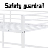 Suwopmvy Heavy Duty Metal Loft Bed Frame Twin Size with Safety Guard Rails & Built-in Ladder - Sturdy Space Saving Loft Bed for Kids, Teens, Adults, College Dorm, Studio Apartment (White, Twin) Suwopmvy