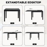 Grand patio 9-Piece Outdoor Dining Set for 8, Patio Dining Furniture Set for 8 Swivel Rope Wicker Chairs & 1 Expandable Rectangular Dining Table, Grey Grand patio