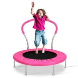 Lyromix 36 Inch Mini Trampoline for Kids, Indoor Toddler Rebounder Trampoline with Handle, Pink Lyromix