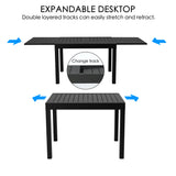 Kozyard Villa Expandable Patio Dining Table - Adjustable, Aluminum Outdoor Furniture for 4-6 Person, Perfect for Backyard, Porch, Deck, Garden - Dark Grey, 43"- 86" Kozyard
