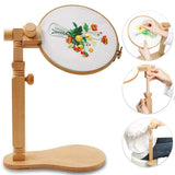 Embroidery Hoop Stand - Rotated Cross Stitch Stand Lap, Easy to Use Natural Beech Wood Embroidery Hoop Holder, Hands Cross Stitch Stand for Art Craft Sewing Needlework Projects guofa