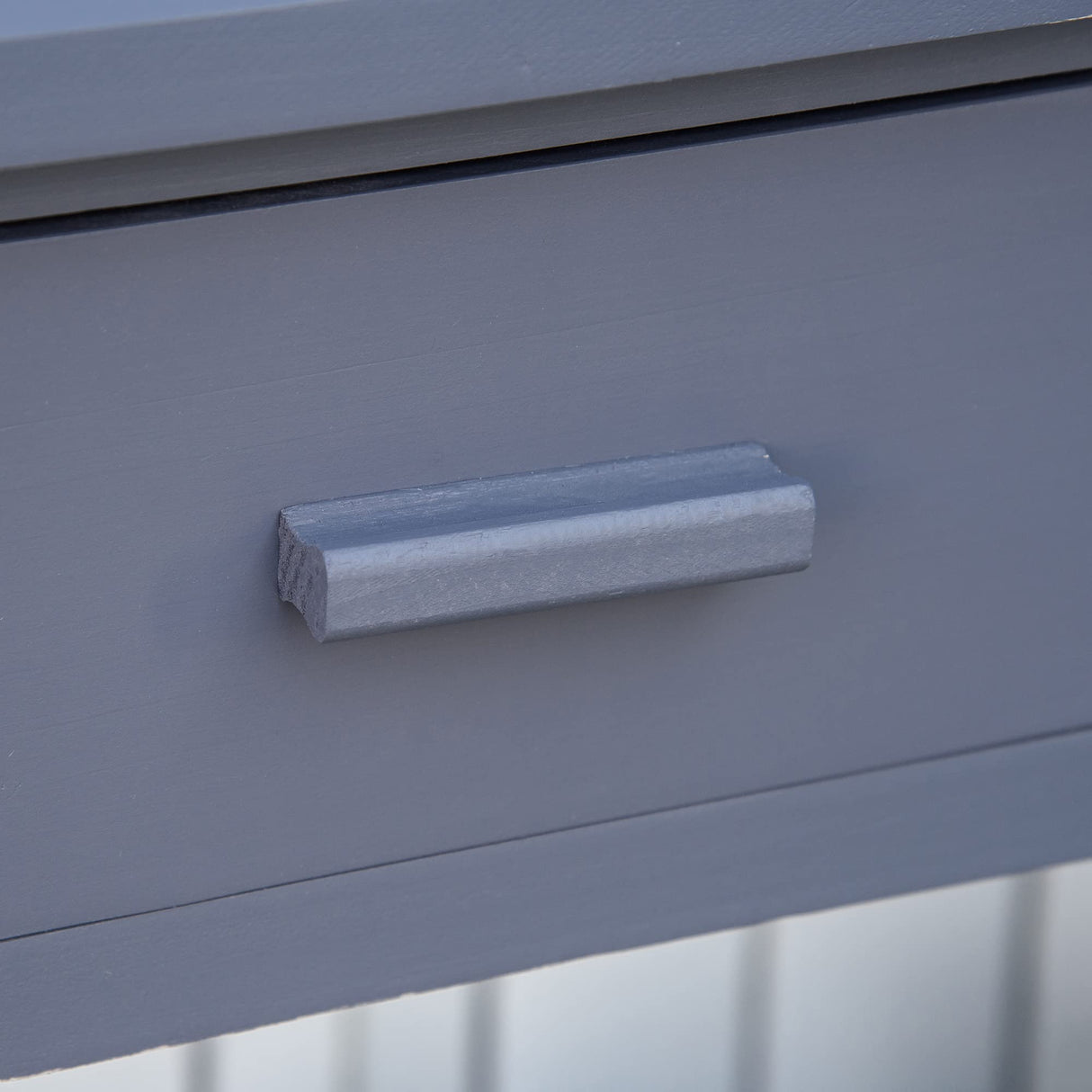 Outsunny Potting Bench Table, Garden Work Bench, Outdoor Wooden Workstation with Tiers of Shelves and Drawer for Patio, Courtyards, Balcony, Grey Outsunny