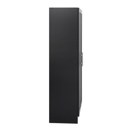 Prepac Elite Storage Accent Cabinet with Panel Doors, Black Storage Cabinet, Bathroom Cabinet, Pantry Cabinet with 3 Shelves 16.5" D x 32" W x 65" H, BSCR-1001-1