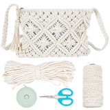 WEBEEDY Macrame Bag DIY Kit Bohemian Shoulder Bag Macrame Purse Set with Instruction for Adults Beginners, Includes Macrame Cord,Crochet Bags for Women Holiday Beach Christmas Decor Gift,10.4x8inch WEBEEDY