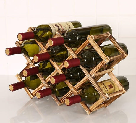 LoongZDD Freestanding Stackable Wine Rack Organizer for Countertop and Cabinets with Foldable Design and Scratch-Resistant Protector LoongZDD