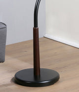 Roundhill Furniture Arles Metal Black and Walnut Standing Coat Rack Roundhill Furniture