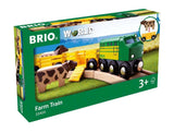 Brio World 33404 - Farm Train - 5 Piece Wooden Toy Train Set for Kids Age 3 and Up Brio