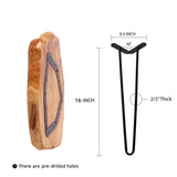 NXN-HOME Natural Edge Side Table, Live Edge End Table with 3 Hairpin Legs, Nightstand Plant Stand for Bedroom and Living Room(15.5" L x 14.5" W x 16" T.) NXN-HOME