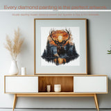 Sanjee Diamond Art Kits for Adults, Deer Diamond Painting Kits for Beginner, 5D DIY Round Full Drill Gem Art Crafts for Home Wall Decor Gift, 12x12inch Sanjee