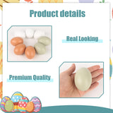 LovesTown 8PCS Wooden Fake Eggs, 3 Colors Toy Egg Wooden Egg Faux Eggs for Crafts Fake Chicken Eggs Nesting Eggs LovesTown