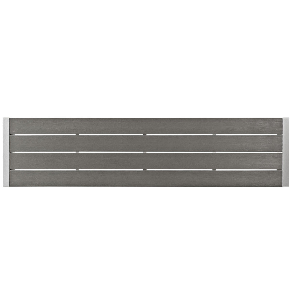 Modway Shore Aluminum Outdoor Patio Bench in Silver Gray Modway