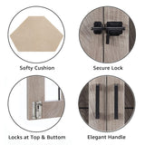 beeNbkks Furniture Dog Crate Corner, Dog Kennel Corner Wooden End Table with Cushion, Indoor Pet Crates Corner Side Table for Dogs, Wide Top Perfect for Limited Room beeNbkks