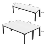 Tribesigns 78.74-Inch Conference Table Set,13FT Conference Room Table, Large Rectangle Meeting Seminar Tables Set,Long Business Tables (Chair not Included) (2, White+Black, 2 Pack) Tribesigns