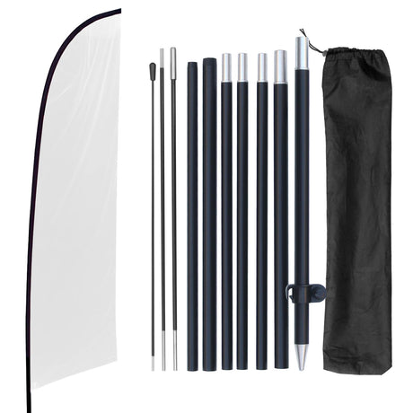 yeload 12FT Blank Feather Flag Kit with Pole Solid Color Feather Flag for Sublimation Business - Portable Aluminum Swooper Flag for Outdoor Advertising (White) yeload