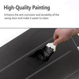 Swinging Door, Solid Wood Swinging Door with 3 Spring Hinges, Interior Dutch Door for Hallway Kitchen Bar Pub Entrance Partition, 35.4x23.6inch / Black DouSeiAi