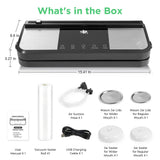 Etunsia Cordless Vacuum Sealer, Rechargeable Vacuum Sealer Machine, Build in Cutter and Bag Storage, With External Air Hose for Mason Jars/Canisters (Black and Gray) Etunsia