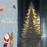 Wooden Christmas Tree Tabletop Decor, Supergorea,LED Wood Craft Christmas Trees Light 2AA Battery Powered 10 inch for Xmas Home Decorations(Indoor) Supergorea