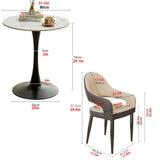 YUGXTH Office Reception Room Club Table and Chair Set, Coffee Kitchen Dining Table Set for 4, Business Conference Room Coffee Table, 80 Cm Office Conference Table, Space-Saving(Orange+Dark Gray) YUGXTH