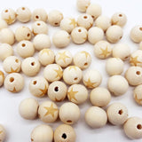 Round Wood Beads,22mm Natural Wood Beads Round Ball Wooden Loose Beads Unfinished Wood Spacer Beads for Craft-Making for DIY Art Supplies Bracelet Hand-Made 100 Pack Hewnda
