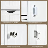 Tangkula White Freestanding Bathroom Floor Cabinet with 3 Drawers and Adjustable Shelf Tangkula