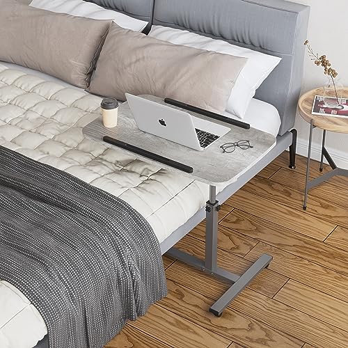 LINGMI Laptop Table Mobile Adjustable Height Portable Desk Notebook Swivel PC Computer Rolling Desk with Wheels, Laptop Stand for Couch Bedside Hospital Bed Table LINGMI
