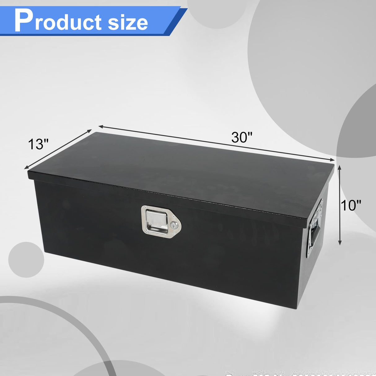 acylph Black Steel Heavy Duty Truck Tool Box Truck Storage Box for Pickup, Waterproof Tool Box Storage Organzer with Latch and Keys,30"x13"x10" acylph