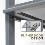 MoNiBloom 68" Tall Slim Narrow Clear Display Cabinet with Acrylic Door Curio Cabinet Display Case Corner Shelves Collection Display Case, Gray MoNiBloom