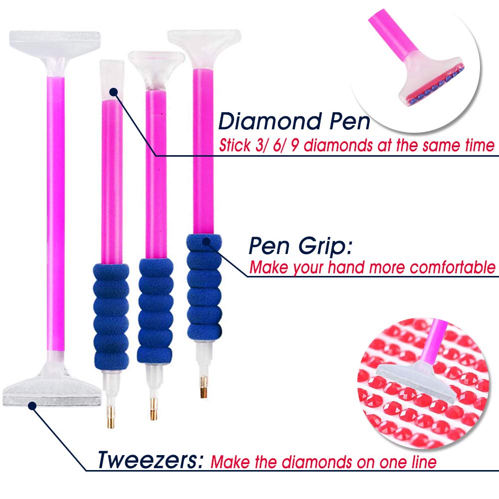 Hulameda 56ps- 5D Diamond Painting Accessories & Tools Kits for Kids or Adults to Make Diamond Painting Art Hulameda