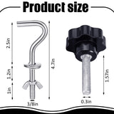 Therwen 8 Pcs Hammock Hardware Kit Heavy Duty Hammock Stand Hook Replacement Thread Hand Knob for Swing Chair Patio Umbrella Base Garden(Silver) Therwen