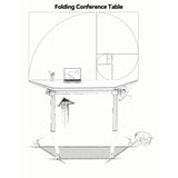 Conference Table,6 Pack Foldable Conference Room Table,47.2in Rolling Meeting Seminar Table with Casters,Business Mobile Training Table for 6-8 People,Modern Seminar Boardroom Table for Office MSFDC