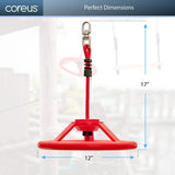 Ninja Kids Hanging Obstacle Course with Swivel Slackline Spinner Wheel Red coreus