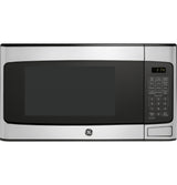 GE Countertop Microwave Oven, Compact 1.1 Cubic Ft., 950-watt Capacity, 6 Auto Cooking Settings, Child-Lock Technology, Kitchen Essentials for the Countertop, Dorm Room or Apartment, Stainless Steel GE