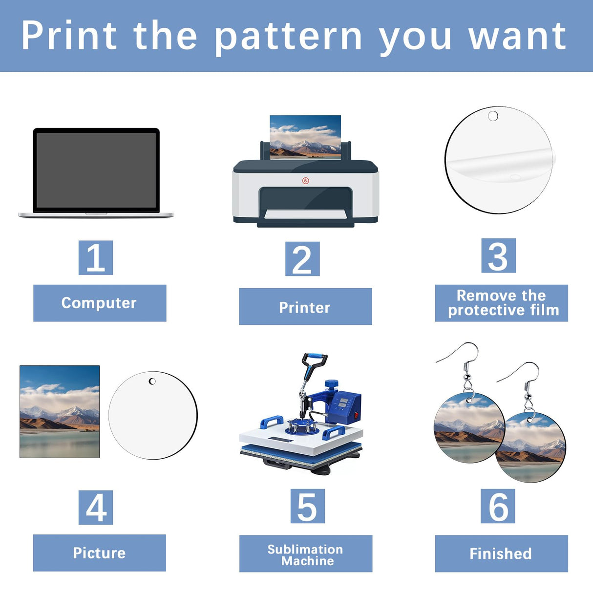 210 Pcs Sublimation Earring Blanks Round Bulk Double Sides 70pcs MDF Sublimation Blank Products with 70 Hooks and 70 Jump Rings Heat Transfer Sublimation Blanks Earring for Printing DIY Craft LaiHiulaan