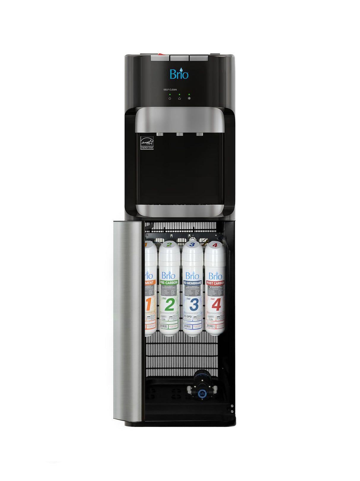 Brio Commercial Grade Bottleless Ultra Safe Reverse Osmosis Drinking Water Filter Water Cooler Dispenser-3 Temperature Settings Hot, Cold & Room Water - UL Approved – Point of Use Brio