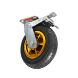 GaeaAuto 8 Inch Heavy Duty Casters Wheels Set of 4 Swivel Industrial Casters Rubber Wheels Tires for Cart Bench Shop Dolly Outdoor Wheels Replacement with 2 Brake and 3000Lbs Load Capacity, 4 Pack GaeaAuto